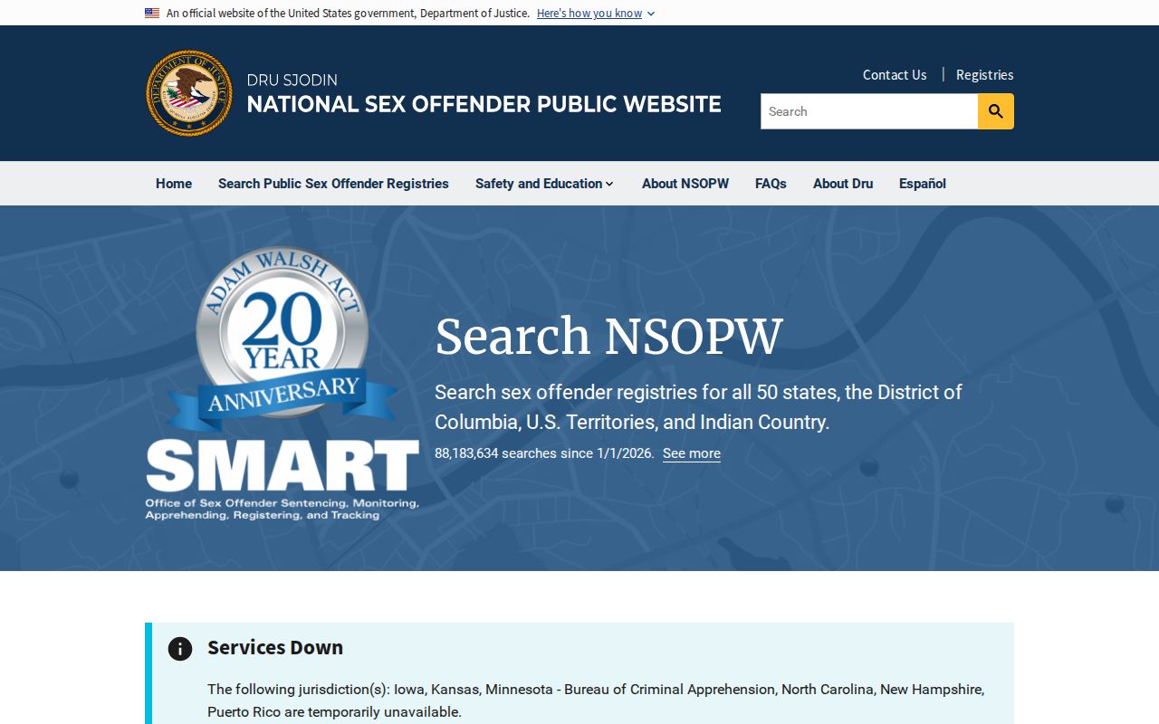 Banner County sex offender check through the national NSOPW search